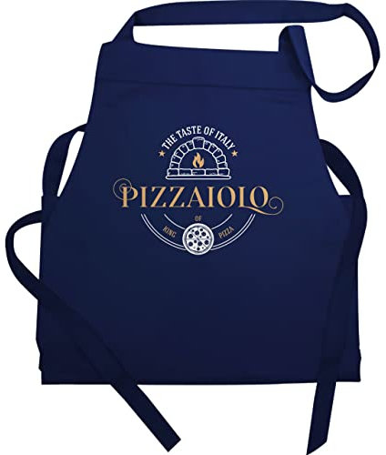 Shirtracer Schürze Geschenk - Pizzaschürze - Herren - Pizzaiolo Pizzabäcker I King of Pizza I Kochschürze Pizzabäcker - 60x87 - Navy Blau - pizzabäcker+schürze pizzaschürzen italien schürzen