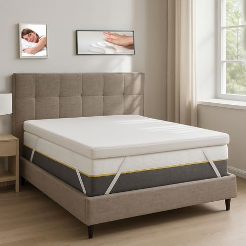 Comfy Line – Doppelbett-Topper für Matratze aus Memory-Schaum 5,5 cm - Ersatzbezug mit zertifiziertem Schaumstoff - Made in Italy (Memory-Schaum, 85 x 190 cm)
