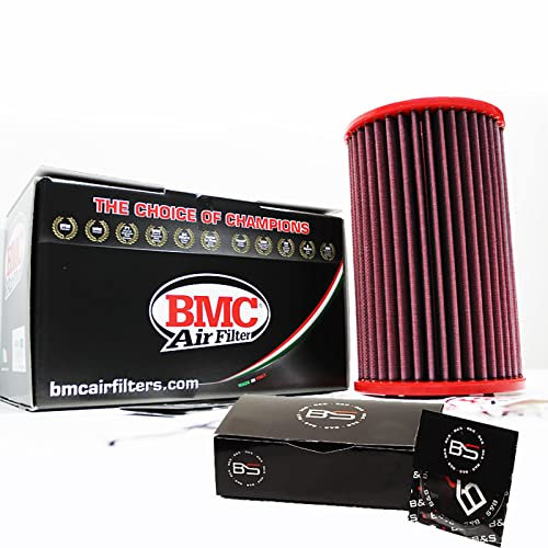 B&S Kit Filtro Aria Sportivo Aspirazione Rigenerabile Lavabile FB603/08 con Profumatore Interni