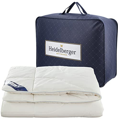 Heidelberger Bettwaren Bettdecke 135x200 cm | Winterdecke, Schlafdecke, Steppbett mit Kapok-Füllung | atmungsaktiv, hautfreundlich, hypoallergen, vegan | Serie Kanada