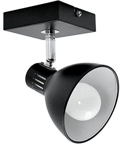 Stephans Möbelbörse LED Retro Deckenleuchte Decken Strahler Spot Lampe Aufputz Leuchte Deckenlampe Aufbau-Lampe Downlight Drehbar 1-flammig Schwarz mit E14 Fassung