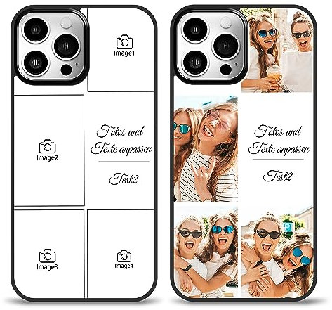 Easycosy personalisierte Handyhüllen mit Bild für 16 15 14 13 12 11 Pro/Max/Mini XR X Xs Max Benutzerdefinierte iPhone-Hülle mit Mehreren Fotos für Freunde, Familie, individuelle Vollschutz-TPU-Hülle