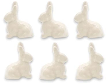 Infinity Decor Set of 6 Ceramic Knobs for Drawers, Cabinets & Cupboards - Safari Animal Design (White Rabbit)