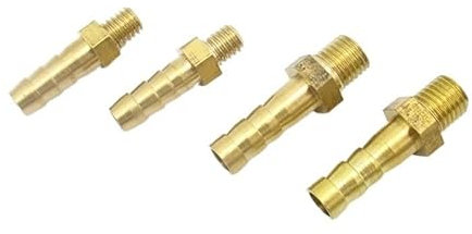RTVURK 5 uds 3mm 4mm 5mm 6mm 8mm 10mm 12mm OD espiga for manguera M3 M4 M5 M6 M8 M10 M12 rosca macho métrica conector acoplador de montaje de tubería de latón (Color : M10x1.25 to 10mm)