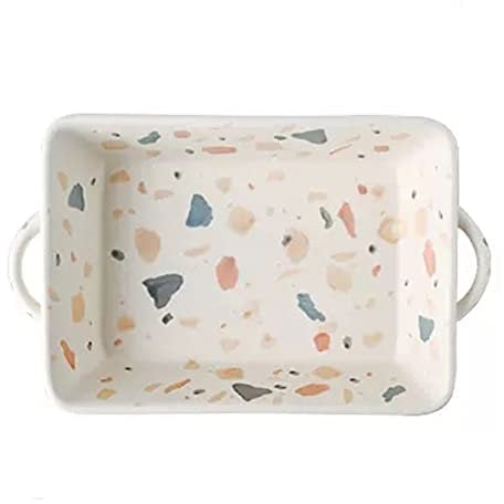 LUCBEI Lasagnera Teglia in Ceramica, teglia for Lasagne, teglia Rettangolare con Manici, teglia in Ceramica for Cucinare Teglie da Forno