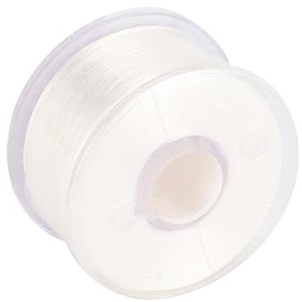 Elastische Schnur für Armbänder 0,3 Mm, Dehnbare Schnurarmbänder 0,3 Mm, 0,3 Mm Klarer Gummizug, 0,3 Mm Seil, Perlenstickerei, DIY-Schmuck, Armbandherstellung, Schnurschnur (Weiss)
