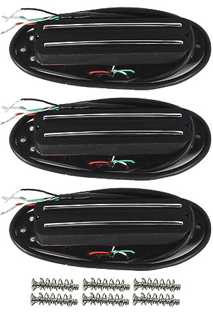 FLEOR Keramische Hot-Rail-Einzelspulengröße Humbucker-Tonabnehmer-Set Hals-/Mittel-/Steg-Tonabnehmer für E-Gitarre im ST -Stil, Schwarz