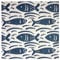 Maritimer Baumwollstoff Fisch Ferdinand Dekostoff mit Leinenoptik on Natur-Dunkelblau Meterware bedruckt 140 x 50 cm