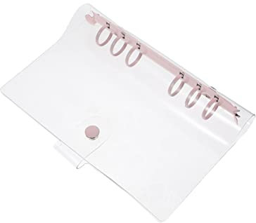Ciieeo Bürozubehör 1 X Tasche Buchhülle Notizbuchhülle Durchsichtiger Seitenschutz Briefpapier Für Reisen Flex-Binder Mini-Bürobedarf Reise-Sammelalbum-Zubehör Aktenklammer Rosa A5