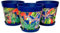 Hum Flowerpots set of 3 plastic, indoor/outdoor plant pots 25cm diameter and 3 saucers 19cm diameter (Blue Leaves)