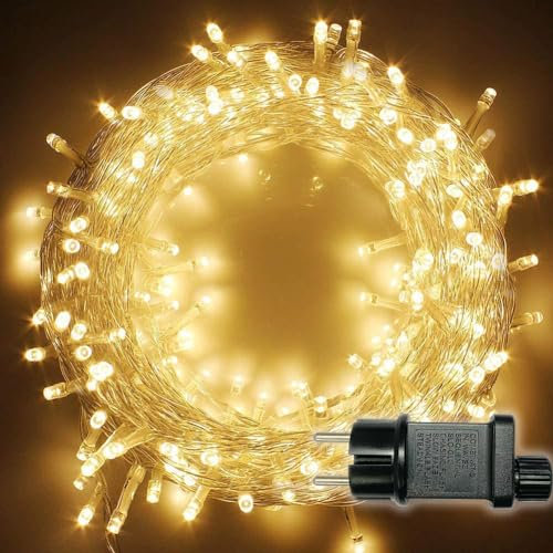 ANKOUJA LED Lichterkette Außen & Innen 23m 200LED IP44 Wasserdicht Lichterkette Strombetrieben, 8 Modi, Fairy Lights für Garten, Hochzeit, Party, Weihnachtsdeko, Warmweiß…