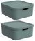 Rotho Albula light 2er-Set Aufbewahrungsbox 20l mit Deckel, Kunststoff, grün