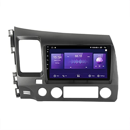 Android 11 Autoradio Autoradio Video Dvd Lettore multimediale per Hon-da Civic 2005-2012, Smart Car Au-Dio Navigazione GPS Macchina per retromarcia con DSP RDS Dab+