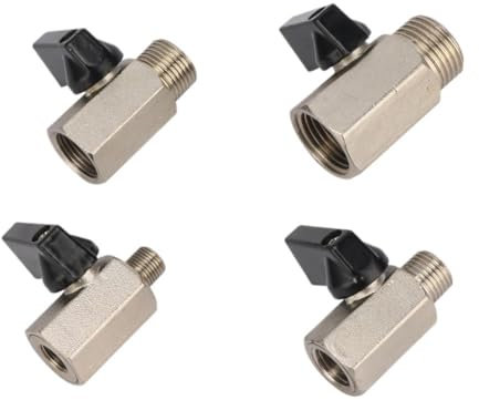 Aqxybgt 1/8 1/4 3/8 1/2 Gewinde Messing Kugelhahn Stecker auf Buchse Luftkompressorventile Wasser Gas Öl Absperrventil(Size:1/2)