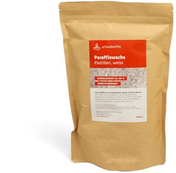 Schwabenfire Paraffin Wachs nachfüllset 1kg Kerzenwachs wachs für Kerzen wachs perfekt um Kerzen selber zu Machen Geruchsneutrales Kerzenwachs kerzenwachs zum gießen Schwabenfire Wachs RegioLust