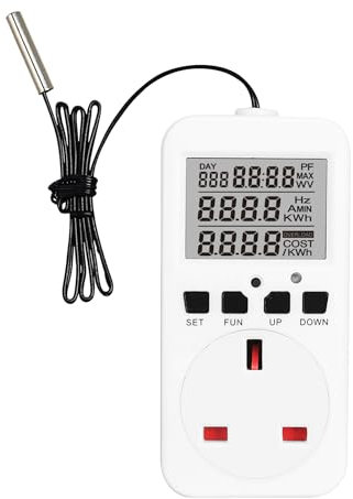 Jemora Digital Thermostat Plug Socket Reptile Temperature Controller Outlet Plug 230V 13A Heating Cooling Control for Incubator Brewing Incubator Greenhouse Terrarium Heat Mat