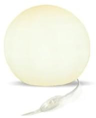 Licht-Erlebnisse Kugelleuchte innen Weiß Ø 20 cm Kabel Steckdosenanschluss mit E27 LED 2700 K 250 lm inkl. runde Nachttischlampe Tischleuchte Wohnzimmer