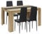 FURNITABLE Esstisch mit 4 Stühlen Esszimmergruppe, 4er Set Esszimmerstühle und Rechteckig Holztisch Essgruppe für Wohnzimmer Küche Büro (160 * 80cm Tisch+4 Schwarz Stühle)