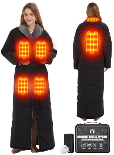 CYCYHEAT Heated Robe for Women Heated Blanket wiht 20000mAh 7.4V Battery Operated - USB Portable Electric Heating Blanket UK