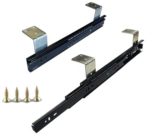 LMXRYPD 1 Paire de Glissiere pour Tiroir Charge Lourde pour Clavier, Glissiere pour Tiroir à 3 Sections avec Roulements à Billes, en Fer, pour Bureau, Bureau D'ordinateur(25cm/9.8in)