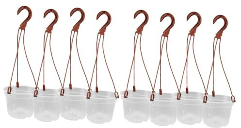 POPETPOP 8 Ensembles Pots de Plantes rectangulaires Panier de pépinière Suspendu Pot de Fleurs avec Trou de Drainage Pot de Fleur Interieur Jardiniere Plastique Panier de Fleurs Suspendu