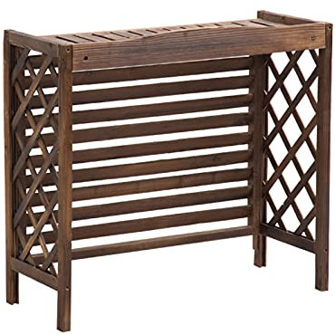 KHLMSRXJ Funda para Aire Acondicionado carbonizada de Suelo a Techo para Exteriores, Universal, Resistente a la Lluvia y al Sol, para Rejilla de Aire Acondicionado (90 x 40 x 80 cm)