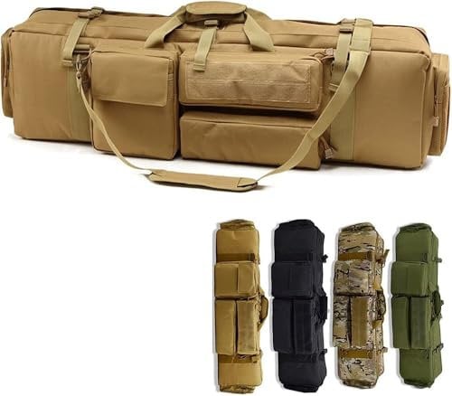BALAMLB Gewehrtasche Taktische Waffentasche Waffenkoffer Für Langwaffen, Gewehrkoffer, Langwaffentasche/Futteral Mit Doppelfach & Aussentaschen, Military Airsoft Gewehr Fall Schutztasche,100Cm E