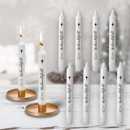Verschiedene Weihnachten Set Kerze Stabkerzen fertig bedruckt kein Kerzentattoo Wasserschiebefolie oder Tattoofolie Kerzen für Kerzentattoos (Weihnachtslicht, 19cm)