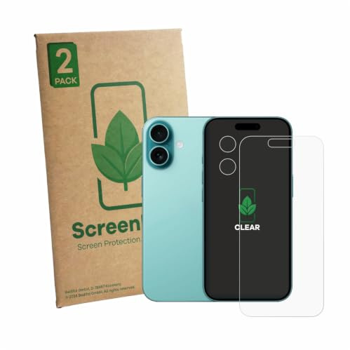 ScreenLeaf Schutzfolie für Apple iPhone 16 | (Display+Kamera) 2 Stück Transparenter Displayschutz Made in Germany Klare Displayschutz-Folie Kratzfest