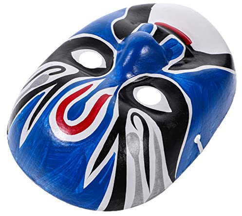 Cabilock Chinesische Opernmaske Lustige Halloween-Maske Dekoration Kostüm Halloween Voll Mesh-Gesichtsmaske Schmücken Karnevalsmaske Uv-Gesichtsmaske Karikatur Halloween-Horror Masken Gips