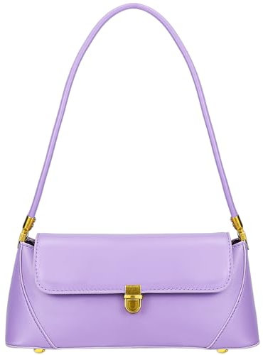 Farcauo Kleine Umhängetasche Für Damen Vintage Handtasche Taschen Schultertasche Damen Klein Pu Leder Clutch y2k Shoulder Bag Violett Mini Achsel Tasche
