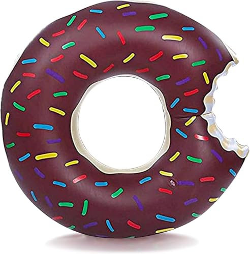 Donut Schwimmring, Aufblasbarer Schwimmring, Pool Aufblasbare Schwimmreifen für Kinder und Jugendliche Sommer-Schwimmen Party (schwarz-90)