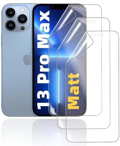 HonJenSeoa Matt Hydrogel Folie für iPhone 13 Pro Max, 3 Stück Entspiegelte Displayschutzfolie TPU Schutzfolie, Stoß-Kratzfest TPU, Anti-Fingerabdruck