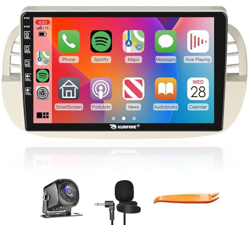 Auto Android Navigazione Stereo GPS Radio Telecamera retromarcia Display 9 IPS Touchscreen Headunit Tablet Pad Lettore multimediale per Fiat 500 2007-2015 Quad Core 2G+32G