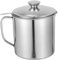 Ipetboom Contenedor de Aceite con Colador Inoxidable para Cocina Recipiente para Filtrar Grasa y Reciclar Aceite para Salsas y Condimentos