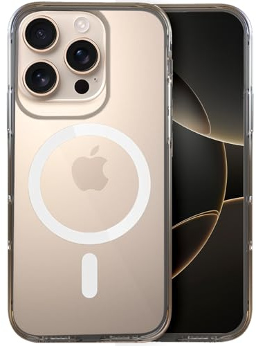 TUDIA Ultra Clear Fit Designed for iPhone 16 Pro Case, [LUCION] MagSafe Compatible Shockproof TPU Bumper Anti-Yellowing Transparent Hard Back Grip Protection for iPhone 16 Pro (Clear)