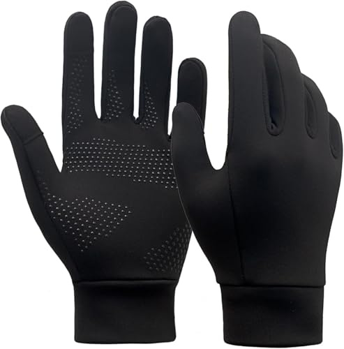 AWXUOCK Winter-Laufhandschuhe für Damen und Herren, Touchscreen-kompatibel, rutschfest, leicht, für Radfahren, Sport, Fahren