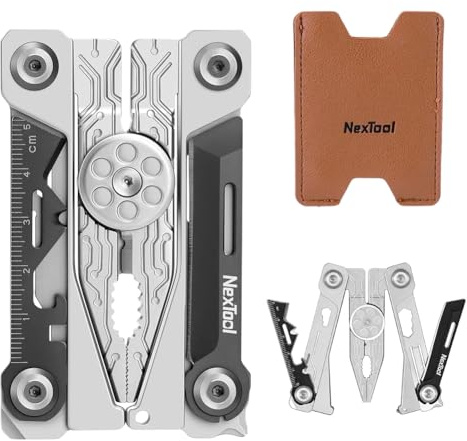 EUBSWA 20 in 1 Faltbares Multitool Kreditkarte Edelstahl Werkzeugkarte mit Zange,Messer,Flaschenöffner Kompaktes EDC Zubehör für Männer,Outdoor,Reise & Überleben