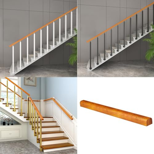 Pasamanos De Tubería for Escaleras Interiores: Postes De Barandilla De Escaleras, Husillos De Barandilla Ajustables, for Barandillas De Escaleras De Caracol for Interiores(Black 100cm)