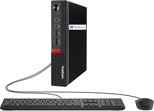 Lenovo ThinkCentre M625q Mini Desktop Computer PC, AMD Dual-Core A4-9420e, 8GB RAM, 256GB SSD, US QWERTY Tastatur, WiFi, Bluetooth, Windows 11 Pro (Generalüberholt)
