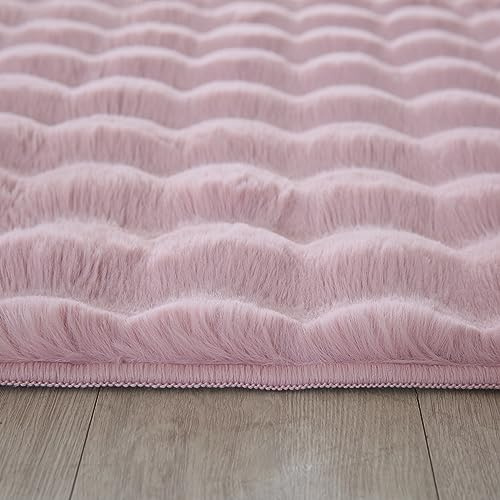 KADIMA DESIGN Teppich Hochflor Einfarbig Edel Weich Kuschelig Angenehm Waschbar Strapazierfähig Hochwertig 25mm Flor Läufer Rosa 80x250 cm Schlafzimmer Esszimmer Schadstoffgeprüft | ALBA