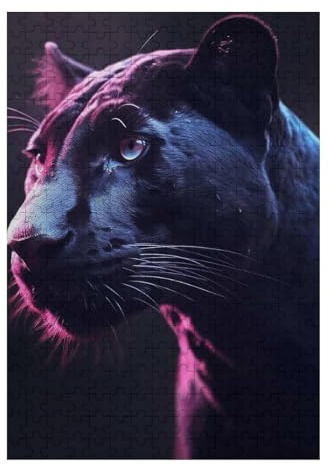38x26cm/1000pcs Puzzles Für Erwachsene Black Panther Pink Light Puzzles Für Teenager DIY-Spielzeug Präzisionsschnitt Eltern-Kind-Interaktion 38x26cm/1000pcs