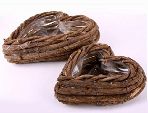 Trauer-Shop Grabschmuck Pflanzschalen in Herzform. 2 Größen, 2 Stück