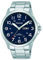 Pulsar Mens Edelstahl Armband blaues Zifferblatt Tag Datum PJ6095X1