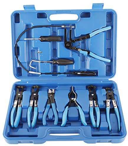 FreeTec Kit Pinze Fascette Stringitubo, 9 pezzi Pinze Fascette Auto, Flessibile Pinze Stringitubo a Molla, Pinza Clic Pinza Morsetti Tubi per Smonta Fascette di Tubi Radiatore Olio Carburante