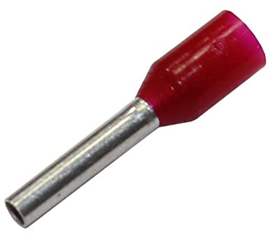 Lumonic 100 x 1mm² Aderendhülsen isoliert rot I Die Länge beträgt 8mm, der Durchmesser des Kunstoffkragen 3mm I Verzinnt zum Schutz gegen Korrosion