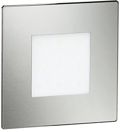 ledscom.de LED Treppenlicht/Wandeinbauleuchte FEX für innen und außen, eckig, edelstahl, 85 x 85mm, warmweiß