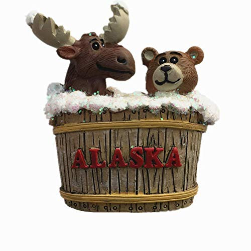 Alaska United States 3D Fridge Magnet Travel Souvenir Gift Home Kitchen Decoration Magnetic Sticker, Alaska USA Refrigerator Magnet Collection