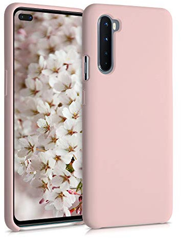 kwmobile Hülle kompatibel mit OnePlus Nord Hülle - Silikon Handy Case - Handyhülle weiche Oberfläche - kabelloses Laden - Altrosa
