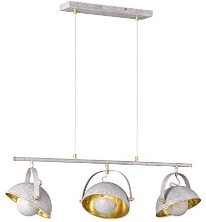 Außergewöhnliche Pendelleuchte NADJA in Weiß Gold aus Metall Retro Lampe Esszimmer Esstisch